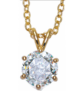 3 Carat Cubic Zirconia Pendant Necklace in 18kt Gold Finish – Tiffany Style Setting