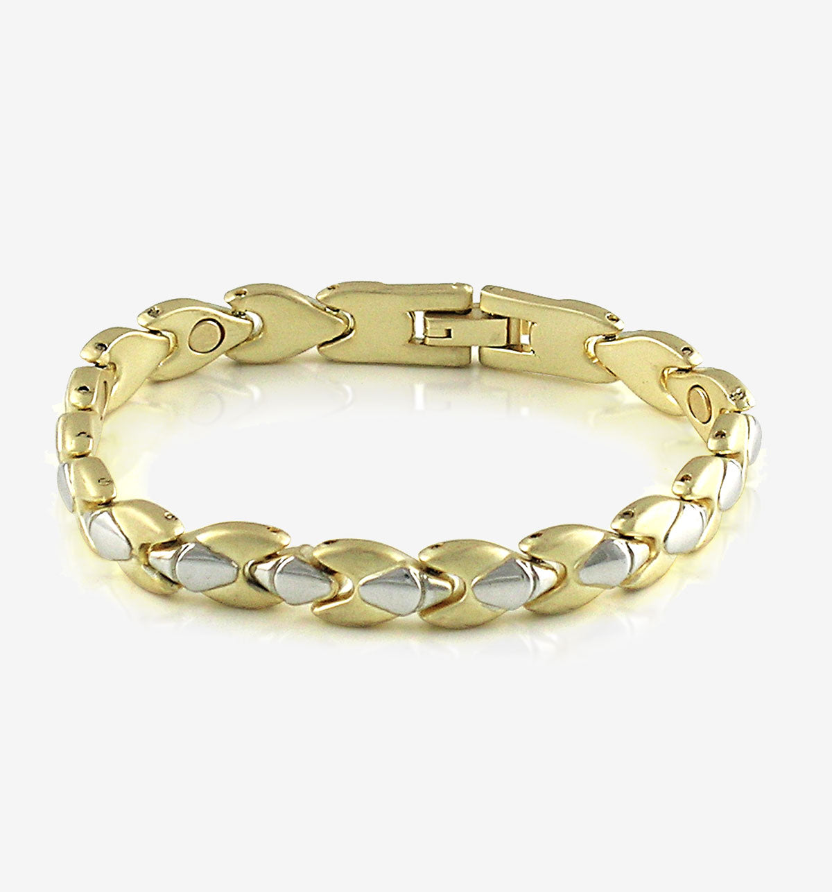 Devine Magnetic Bracelet – Silver & Gold Two-Tone Design with 6 Magnets