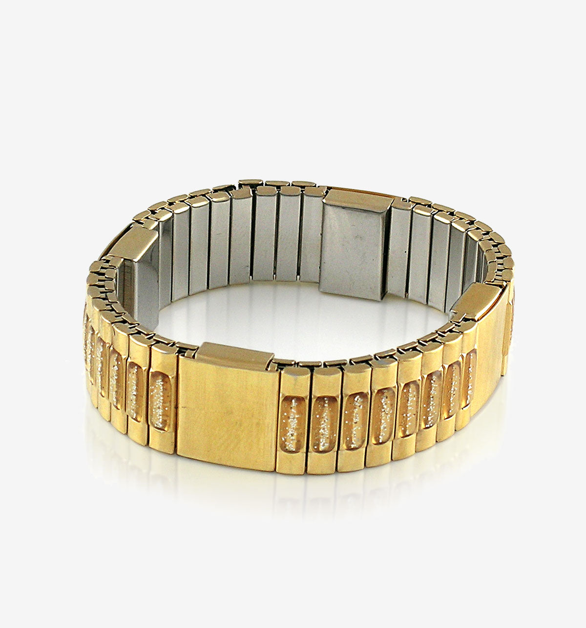 Diamond Dust Magnetic Bracelet – Gold Finish with 5 Embedded Magnets
