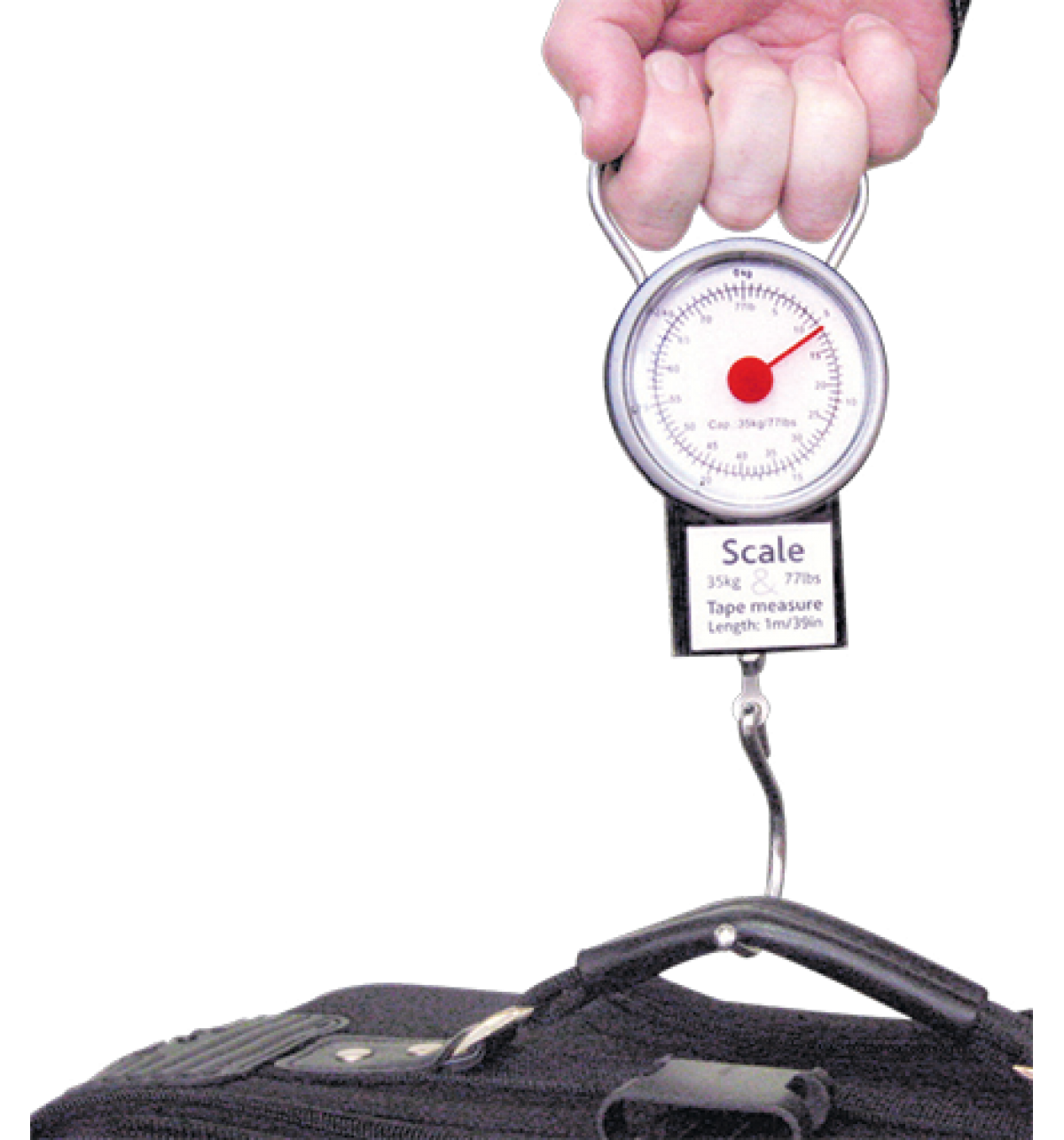 Compact Luggage Scale with Built-In Tape Measure – Weighs Up to 35kg