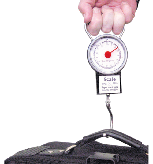 Compact Luggage Scale with Built-In Tape Measure – Weighs Up to 35kg